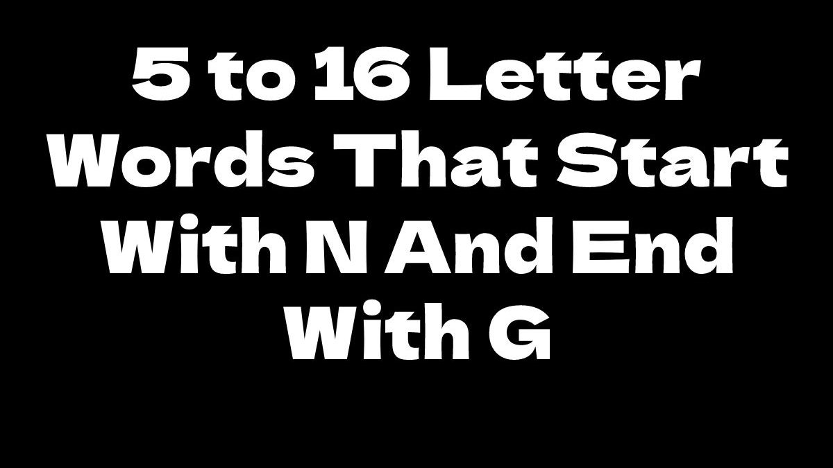 Know All Words That Start With N And End With G