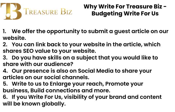 Why Write For Treasure Biz - Budgeting Write For Us