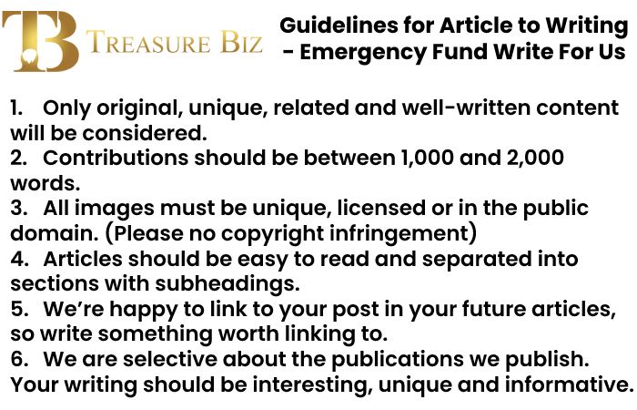 Guidelines for Article to Writing - Emergency Fund Write For Us