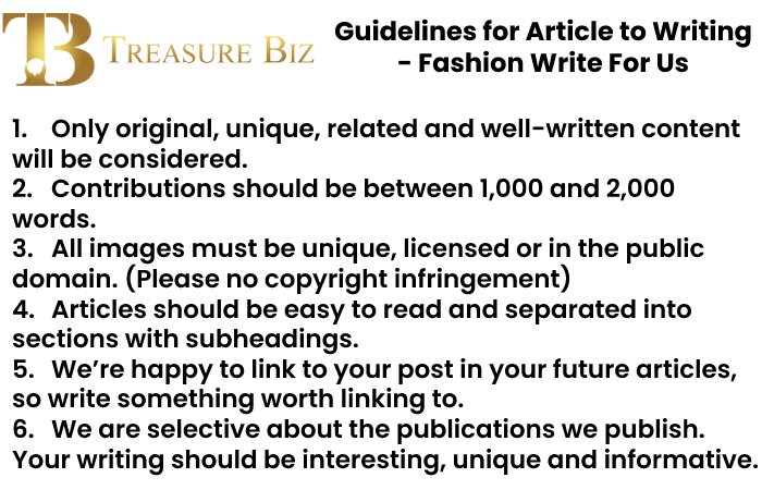 Guidelines for Article to Writing - Fashion Write For Us