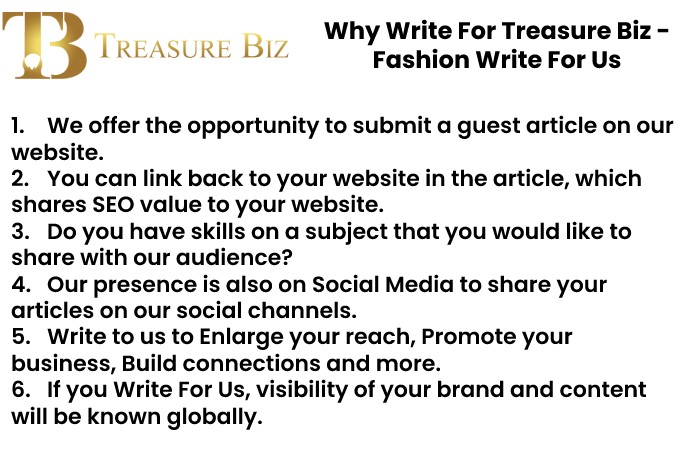 Why Write For Treasure Biz - Fashion Write For Us
