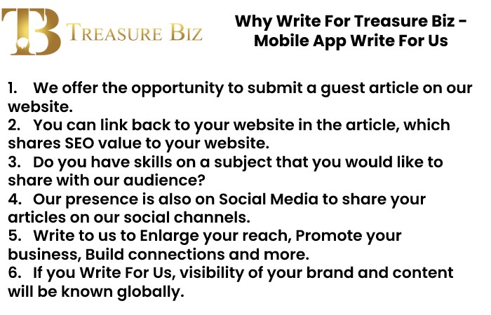 Why Write For Treasure Biz - Mobile App Write For Us