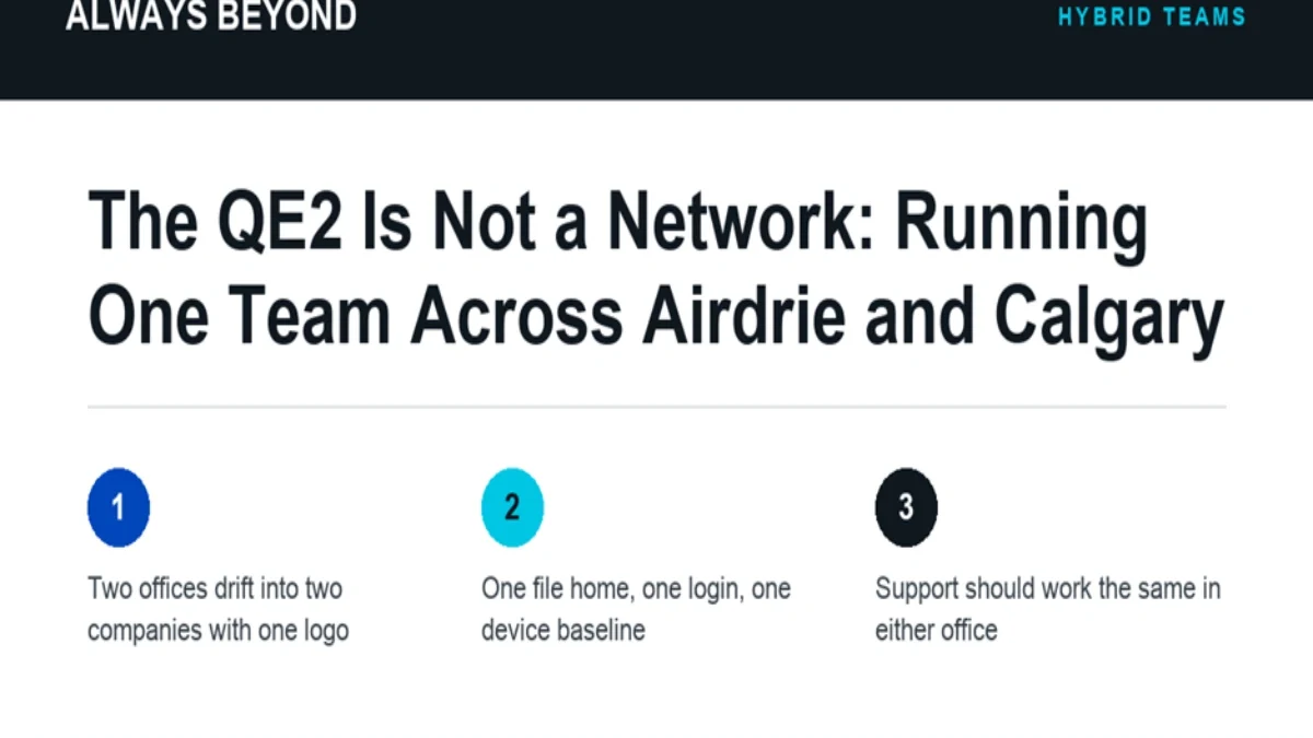 The QE2 Is Not a Network: Running One Team Across Airdrie and Calgary